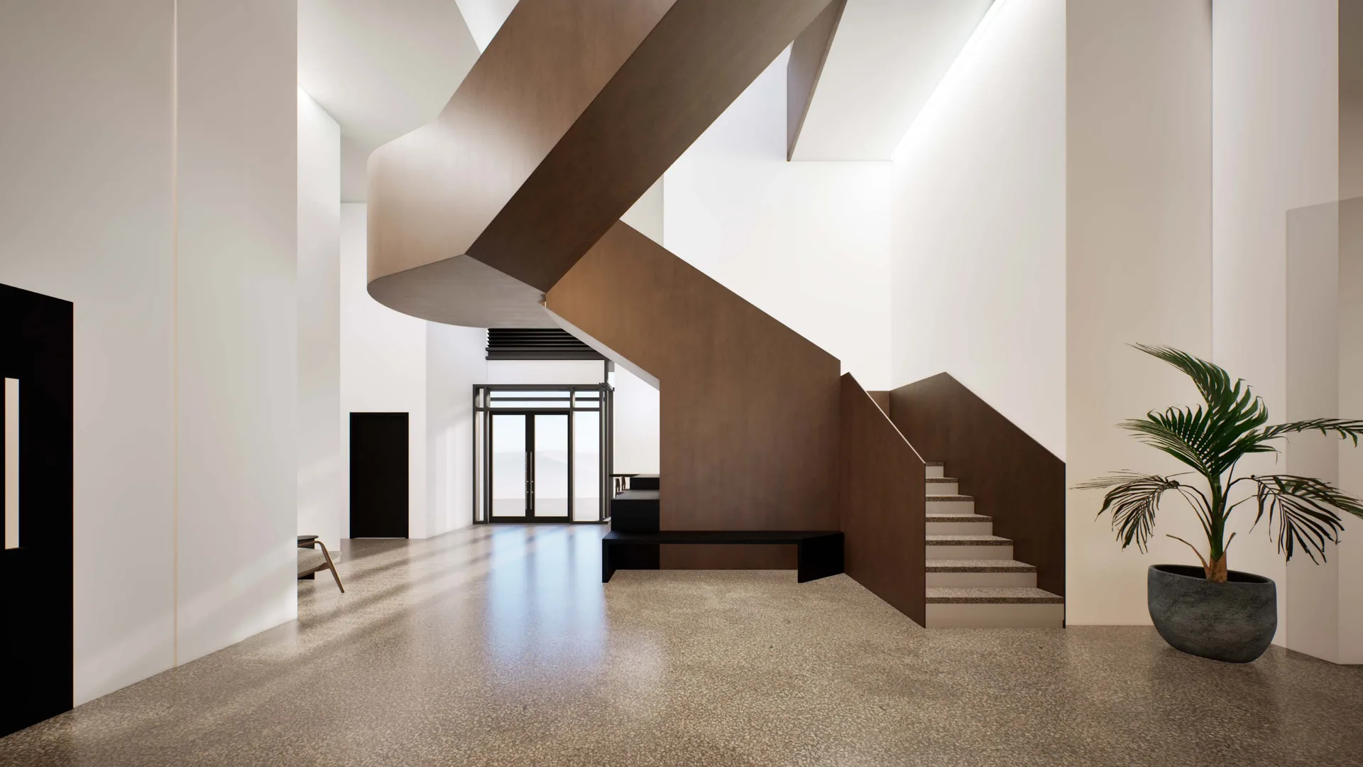 Central stair study